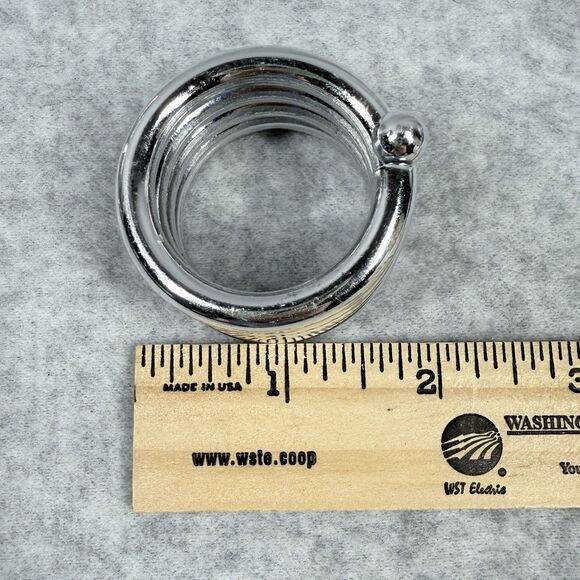 Set of 6 Vintage Silvertone Coiled Spiral Napkin Holder Rings  1-3/4" HEAVY - Picture 5 of 5